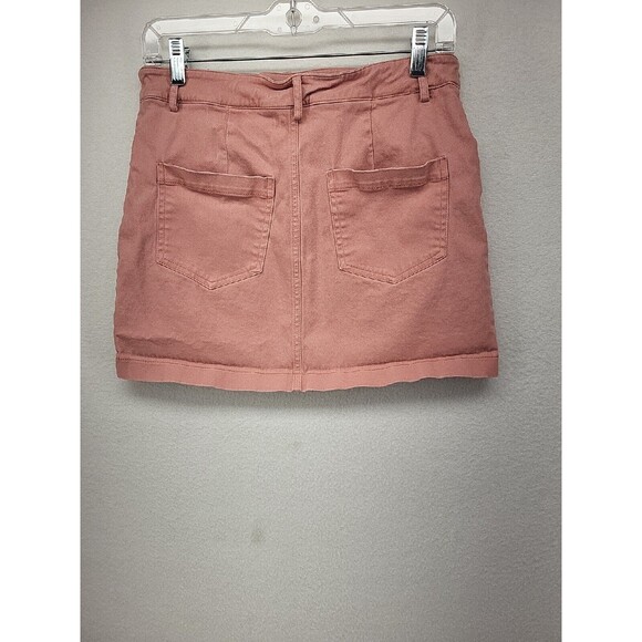Forever 21 Womens Skirt Pink M Denim Stretch Short Mini Pencil Casual Ladies - Picture 11 of 12